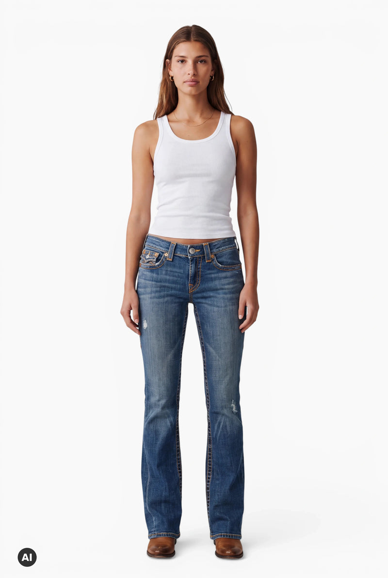 True Religion Joey Low Rise Flare Jeans – XS