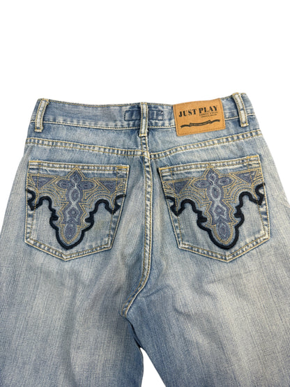 Jus de Fruit Just Play Mid Rise Wide Leg Jeans – S