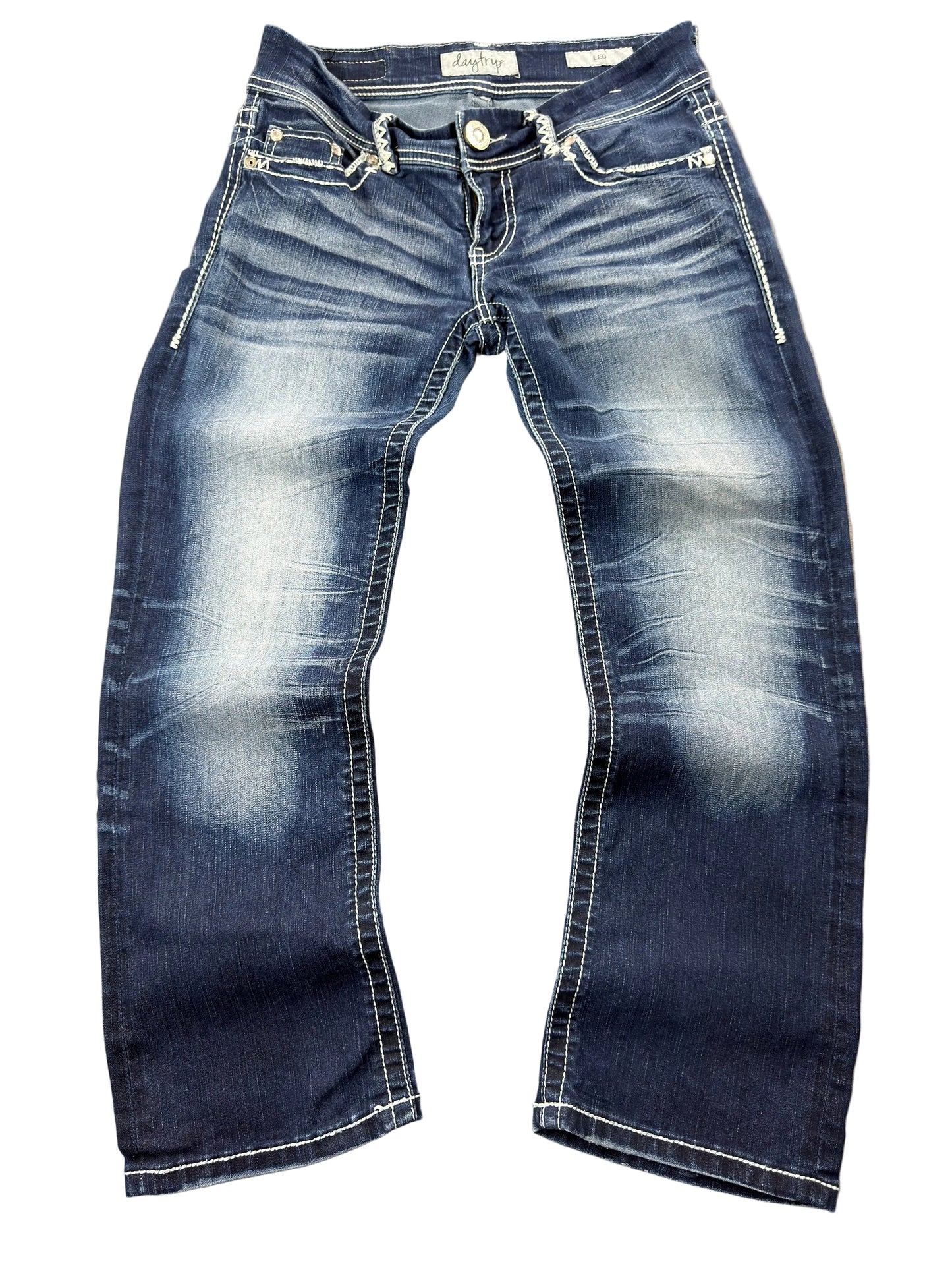 Daytrip Low Rise Leo Bootcut Jeans W26 McBling Miss Me Style Y2K Japan Style