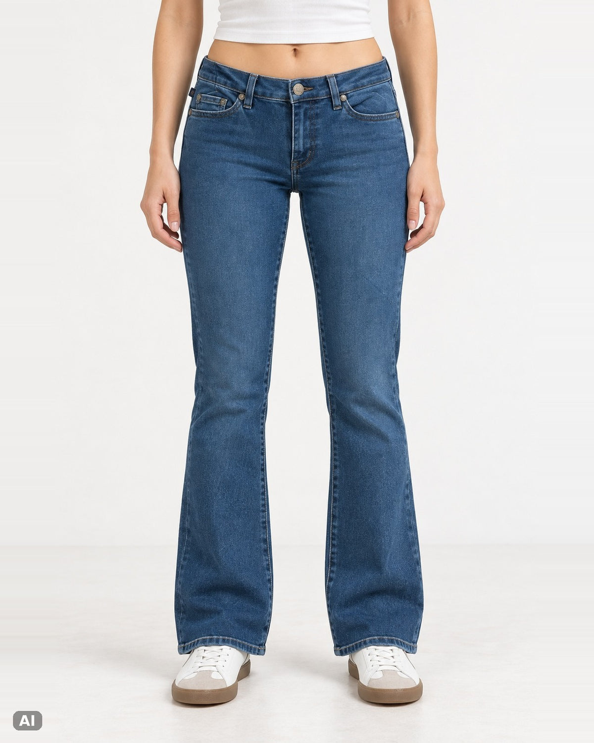 Rock & Republic Kasindra Bootcut Jeans – Gr. W28 / EU 38 / M – Ganzkörper, KI-Visualisierung am Model