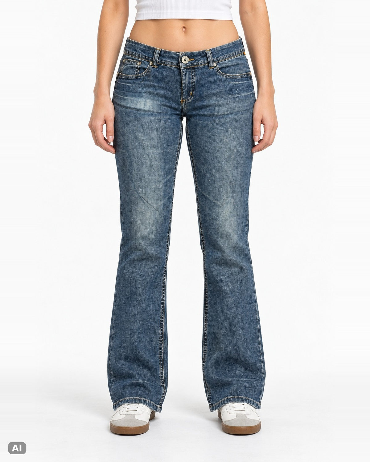 L.E.I. Chelsea Bootcut Jeans – Gr. W27 / EU 36 / S – Ganzkörper, KI-Visualisierung am Model