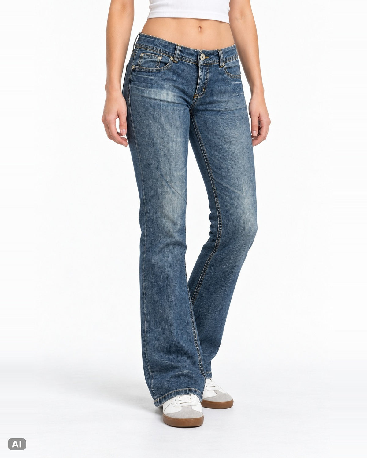 L.E.I. Chelsea Bootcut Jeans – Gr. W27 / EU 36 / S – Vorne, KI-Visualisierung am Model