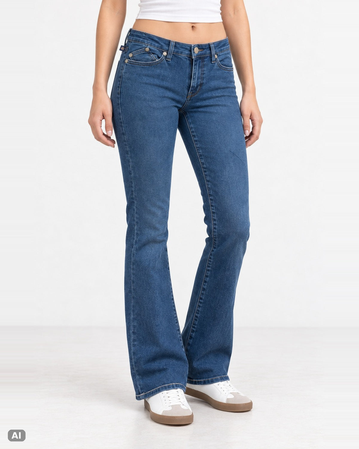 Rock & Republic Kasindra Bootcut Jeans – Gr. W28 / EU 38 / M – Vorne, KI-Visualisierung am Model