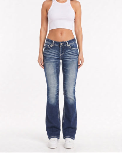 Daytrip Low Rise Leo Bootcut Jeans W26 McBling Miss Me Style Y2K Japan Style