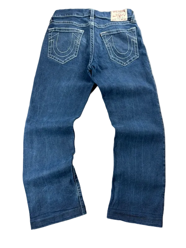 True Religion Ricky Relaxed Straight Jeans W29/M Y2K Dark Wash Premium Denim