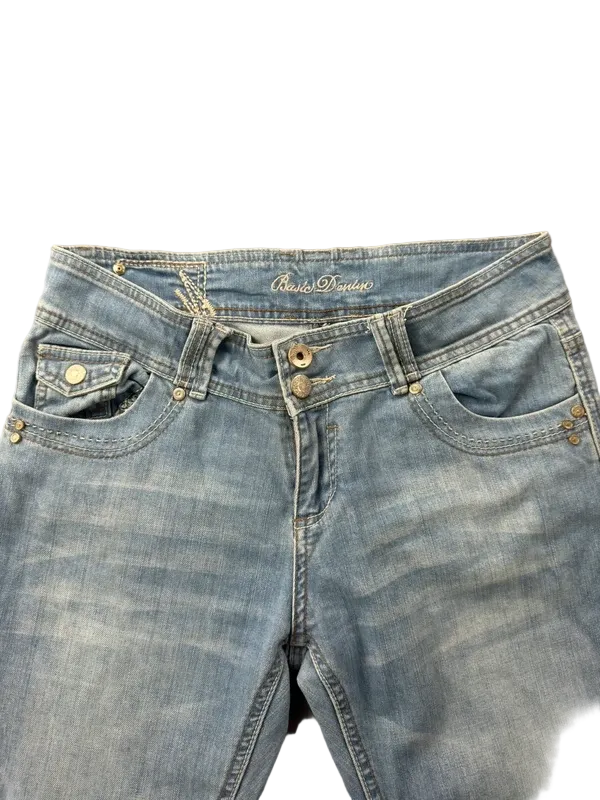 Basic Denim Low Rise Bootcut Jeans W29/M Y2K McBling Japan Style