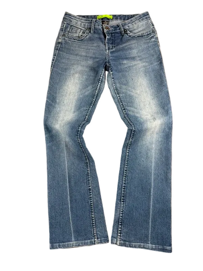 Tokyo Low Rise Bootcut Jeans Damen W27 Y2K McBling Japanstyle Vintage Denim