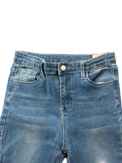 Y2K High Rise Bootcut Jeans XS Kreuz Stickerei Miss Me Style McBling