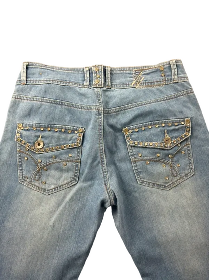 Basic Denim Low Rise Bootcut Jeans W29/M Y2K McBling Japan Style