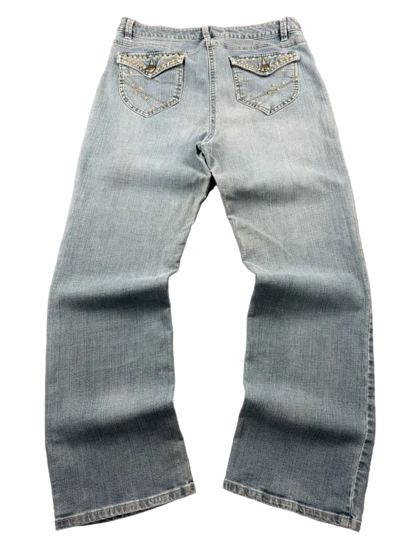 Arizona Bootcut Jeans W32 Mid Rise Y2K Miss Me Style McBling