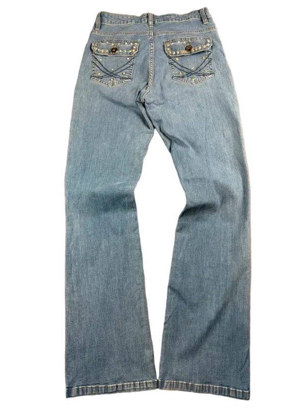 Lee Low Waist Bootcut Jeans Damen EU 36 / S Y2K McBling Vintage Flare