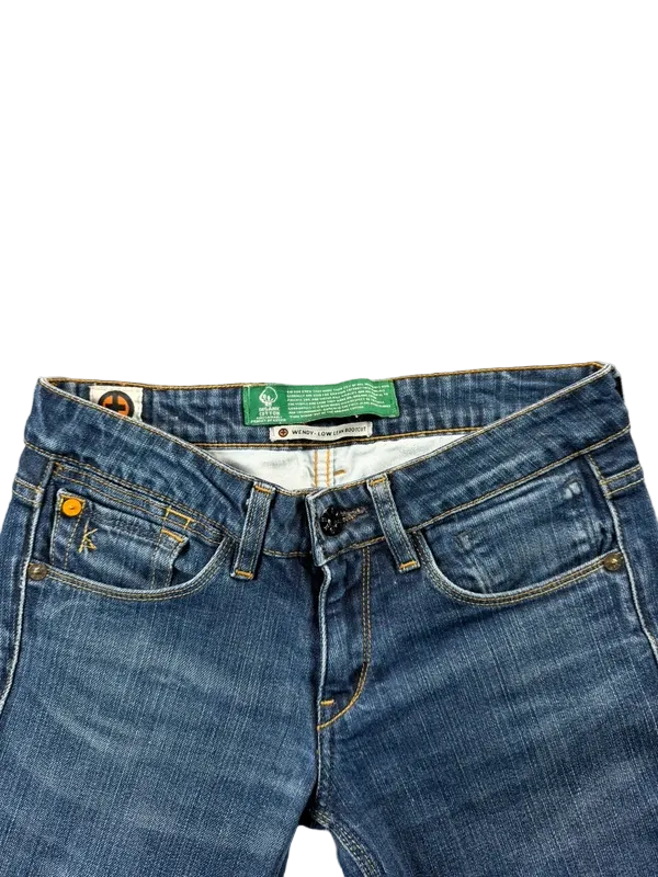 Kuyichi Wendy Low Lean Bootcut Jeans Damen W26 Y2K Low Rise Vintage Denim