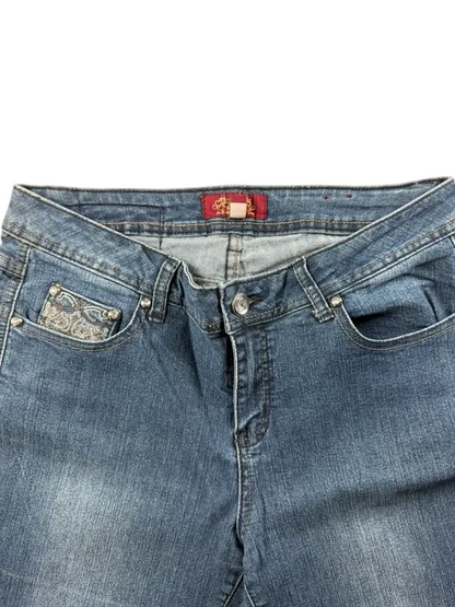 Authentic Denim Mid Rise W29 L30 Bootcut Miss Me Style Rock Revival McBling Y2K