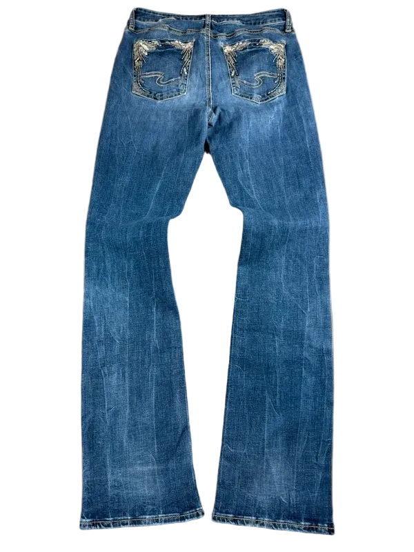 Silver Jeans Elise Slim Boot Jeans Damen W28 Y2K Low Rise Bootcut Vintage