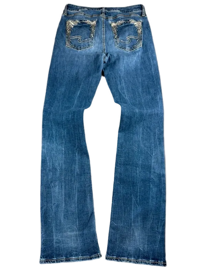 Silver Jeans Elise Slim Boot Jeans Damen W28 Y2K Low Rise Bootcut Vintage