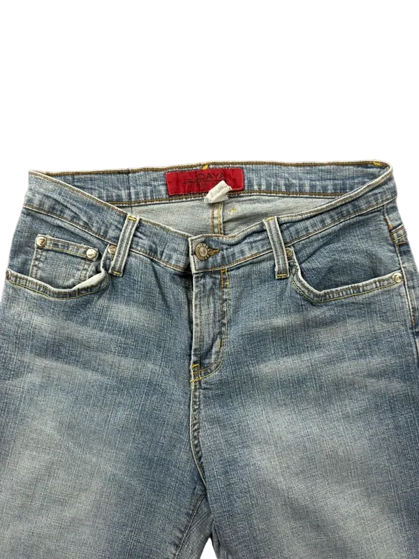 Ucaya Mid Rise Bootcut Jeans Damen W25/XS Y2K Miss Me Style McBling