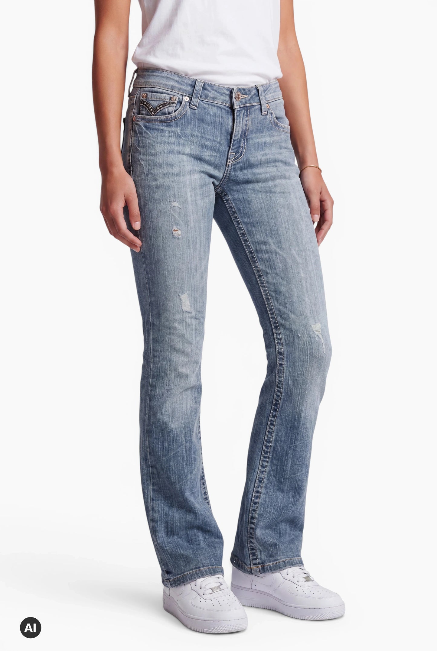Red Rivet Low Rise Bootcut Jeans – XS