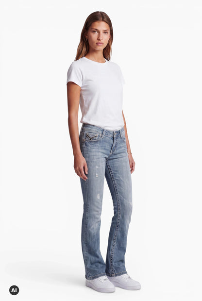Red Rivet Low Rise Bootcut Jeans – XS