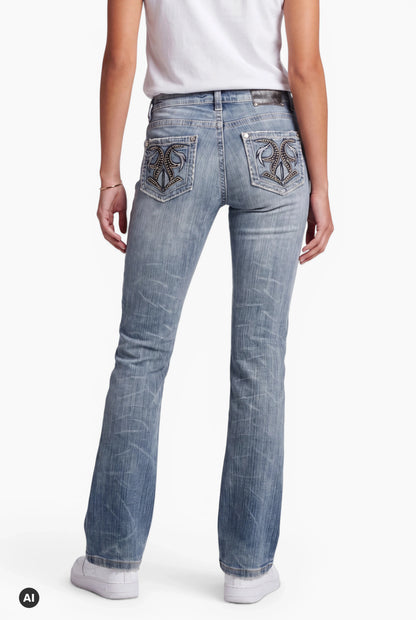 Red Rivet Low Rise Bootcut Jeans – XS