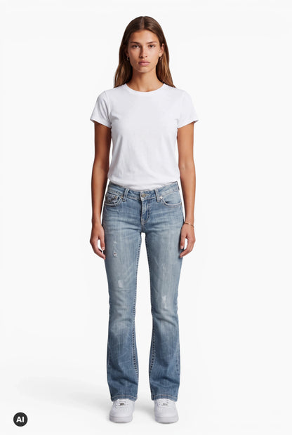 Red Rivet Low Rise Bootcut Jeans – XS